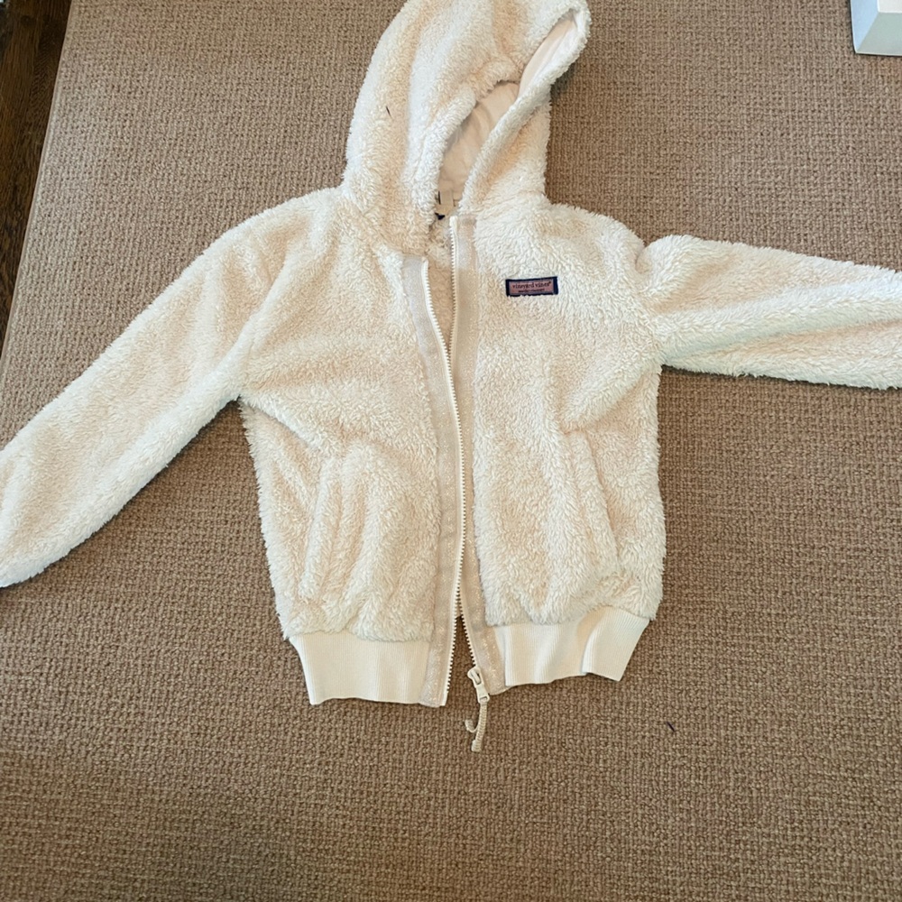 Vineyard vines girls Cream Fleece Jacket - Cozy Zip Hoodie